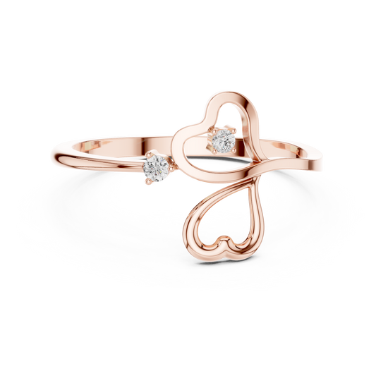 JÄGER JEWEL Twin Heart Diamond Ring – JÄGER Metal