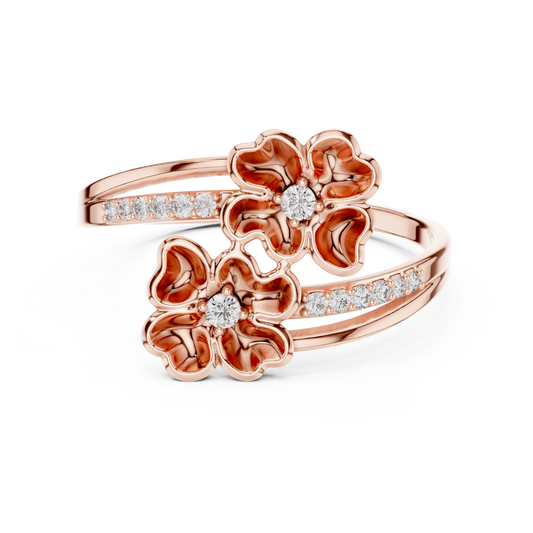 JÄGER JEWEL Twin Blossom Diamond Ring – JÄGER Metal