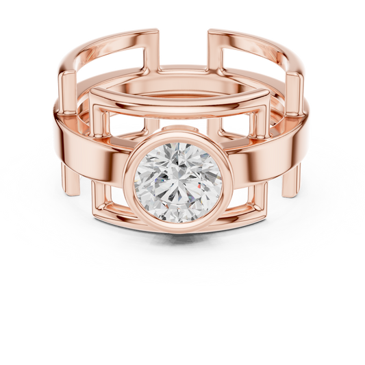 SINGLE STONE 1 CRT JÄGER JEWEL Sculpted Orbit Solitaire Ring – JÄGER Metal