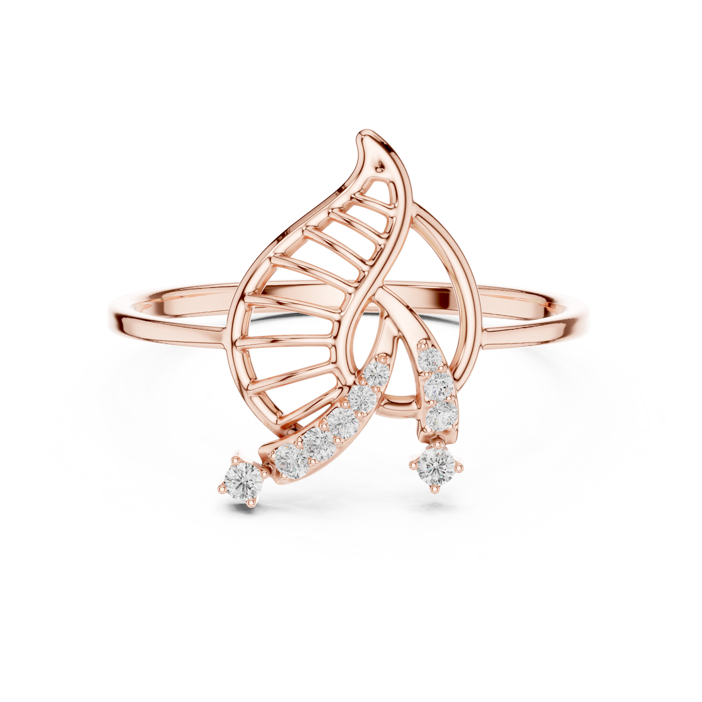 JÄGER JEWEL Helix Leaf Diamond Ring – JÄGER Metal