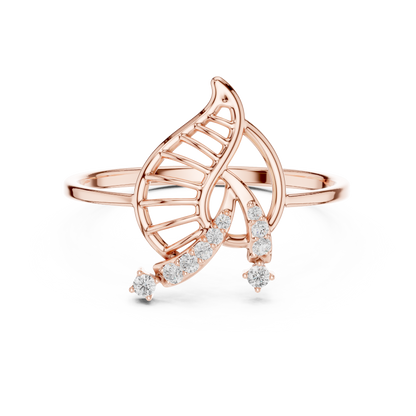 JÄGER JEWEL Helix Leaf Diamond Ring – JÄGER Metal