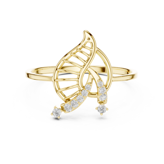 JÄGER JEWEL Helix Leaf Diamond Ring – JÄGER Metal