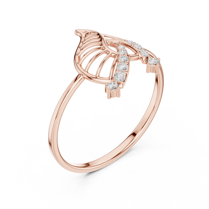 JÄGER JEWEL Helix Leaf Diamond Ring – JÄGER Metal