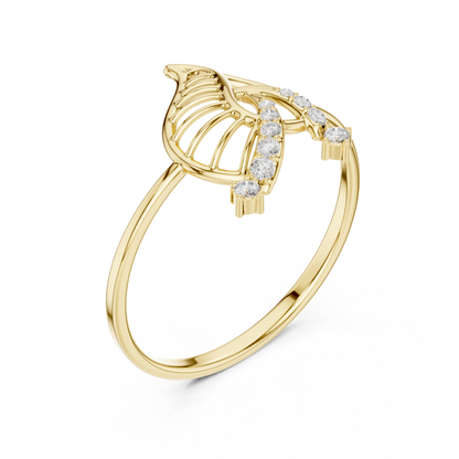 JÄGER JEWEL Helix Leaf Diamond Ring – JÄGER Metal