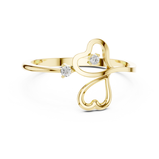 JÄGER JEWEL Twin Heart Diamond Ring – JÄGER Metal