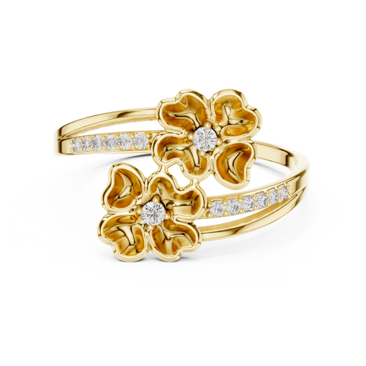 JÄGER JEWEL Twin Blossom Diamond Ring – JÄGER Metal