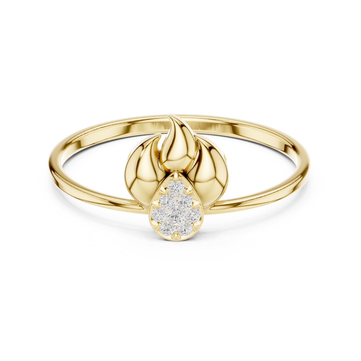 JÄGER JEWEL Lotus Flame Diamond Ring – JÄGER Metal