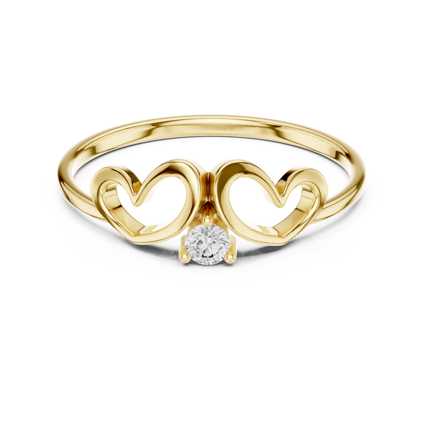 JÄGER JEWEL Twin Heart Solitaire Diamond Ring – JÄGER Metal