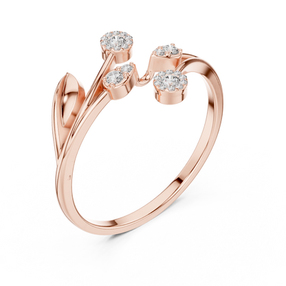 JÄGER JEWEL Twin Petal Flow Diamond Ring – JÄGER Metal