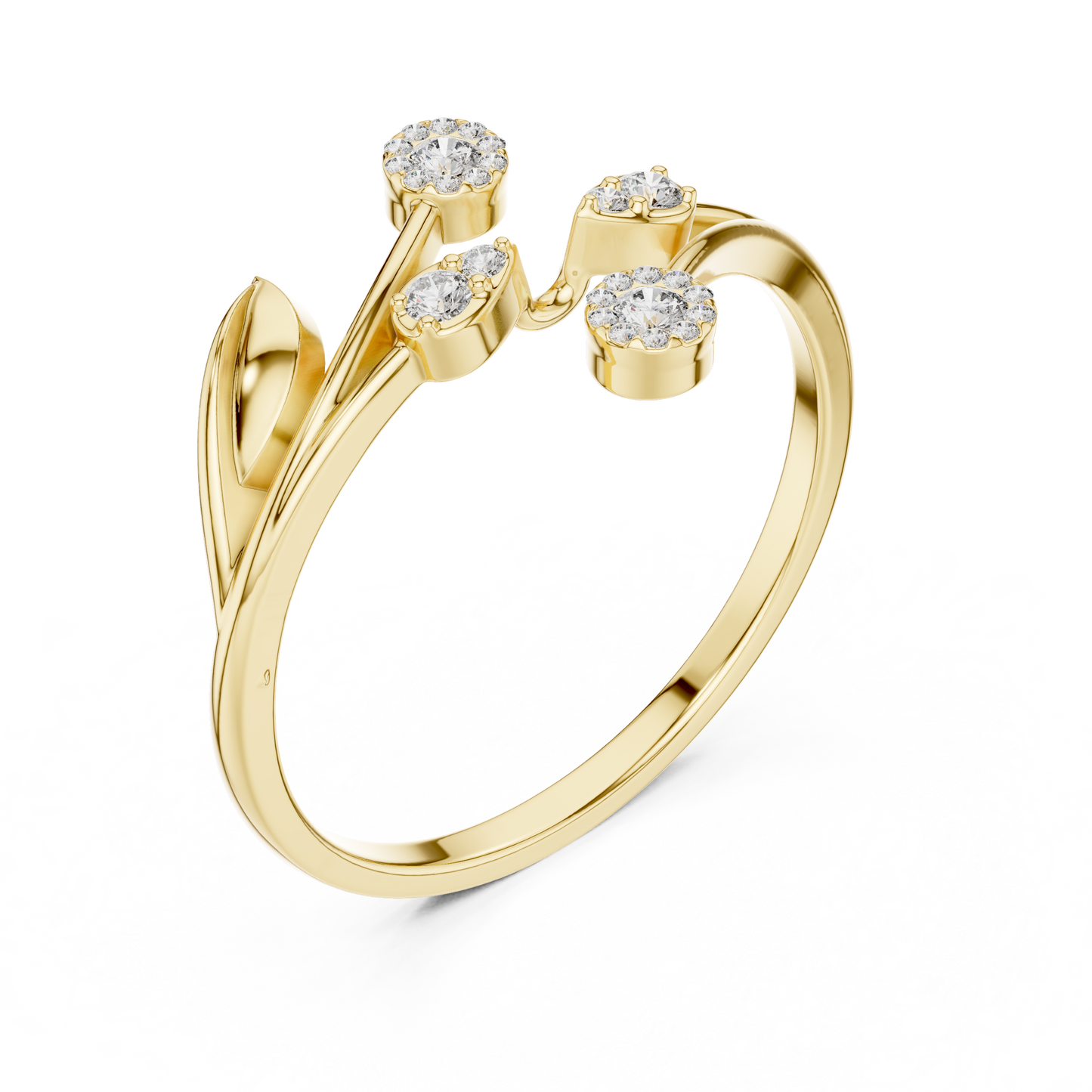 JÄGER JEWEL Twin Petal Flow Diamond Ring – JÄGER Metal