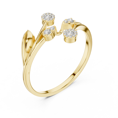 JÄGER JEWEL Twin Petal Flow Diamond Ring – JÄGER Metal