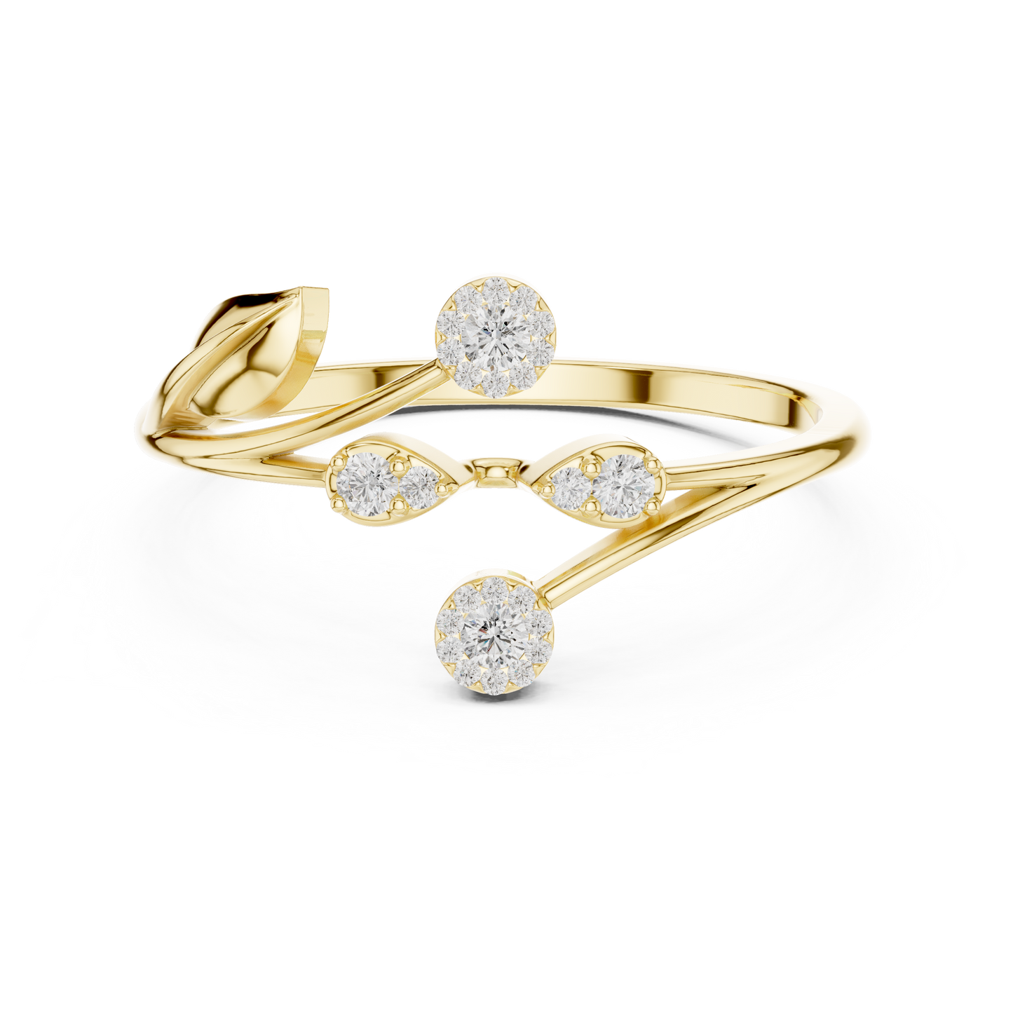 JÄGER JEWEL Twin Petal Flow Diamond Ring – JÄGER Metal