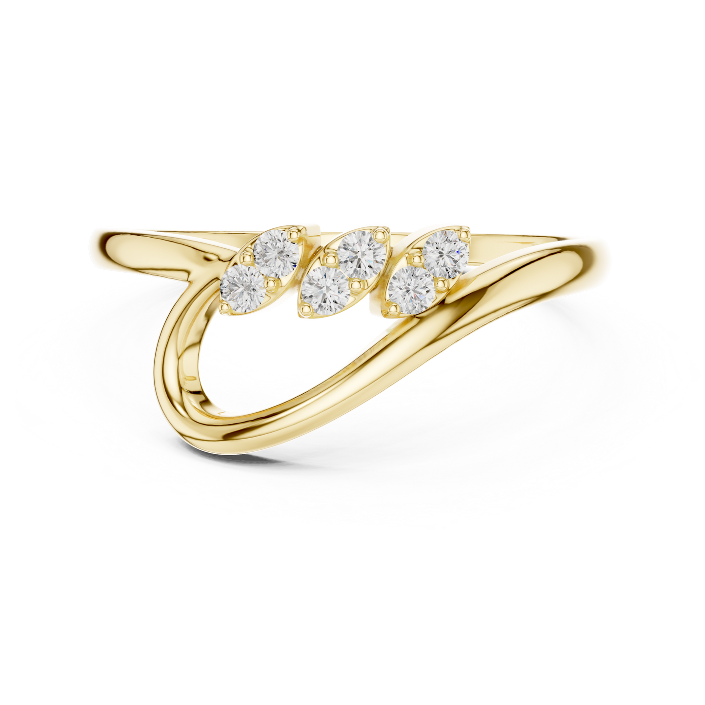 JÄGER JEWEL Triple Leaf Diamond Ring – JÄGER Metal