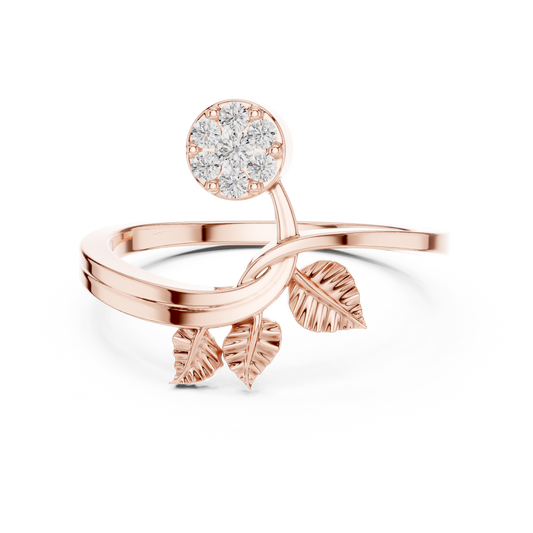 JÄGER JEWEL Floral Stem Diamond Ring – JÄGER Metal