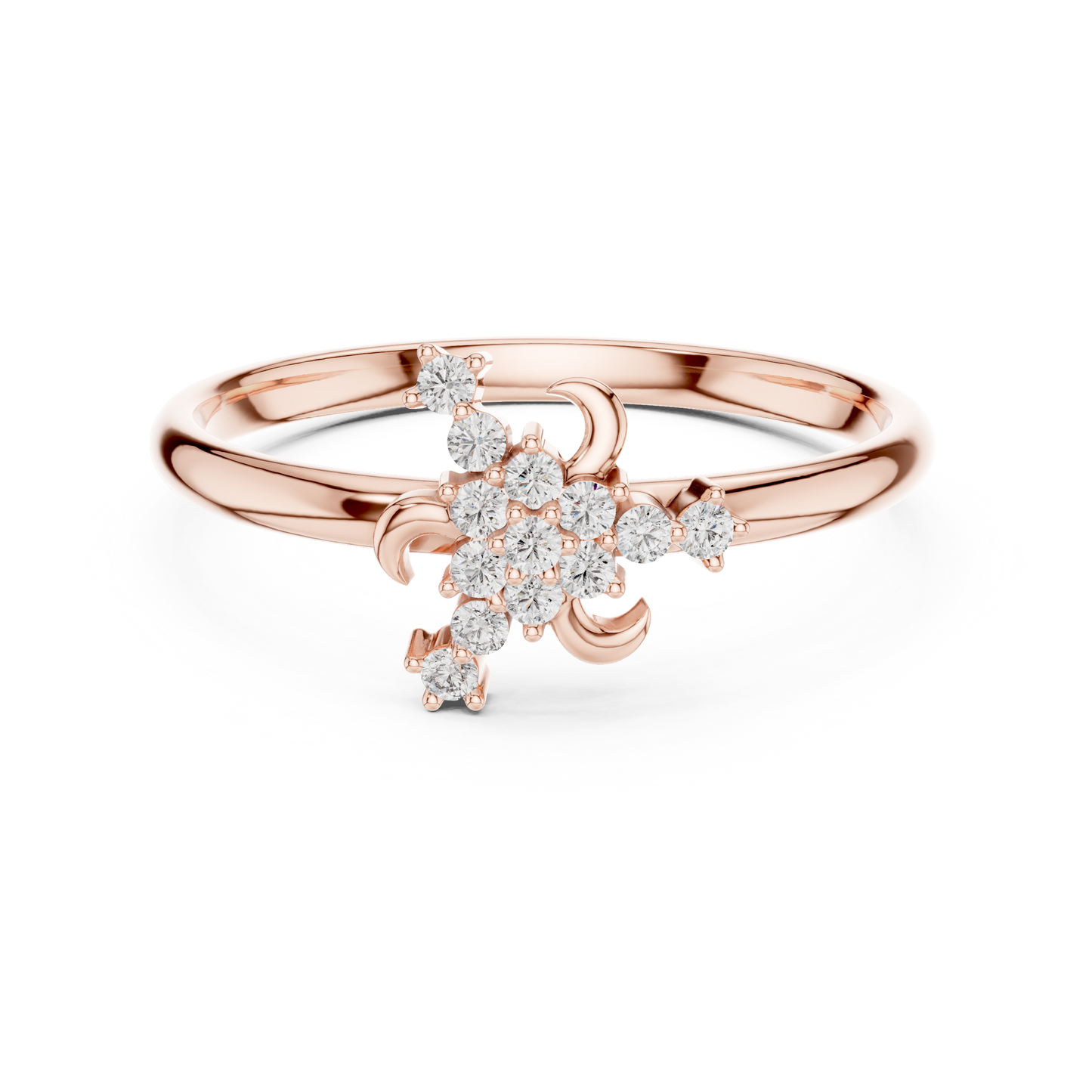 JÄGER JEWEL Crescent Bloom Diamond Ring – JÄGER Metal
