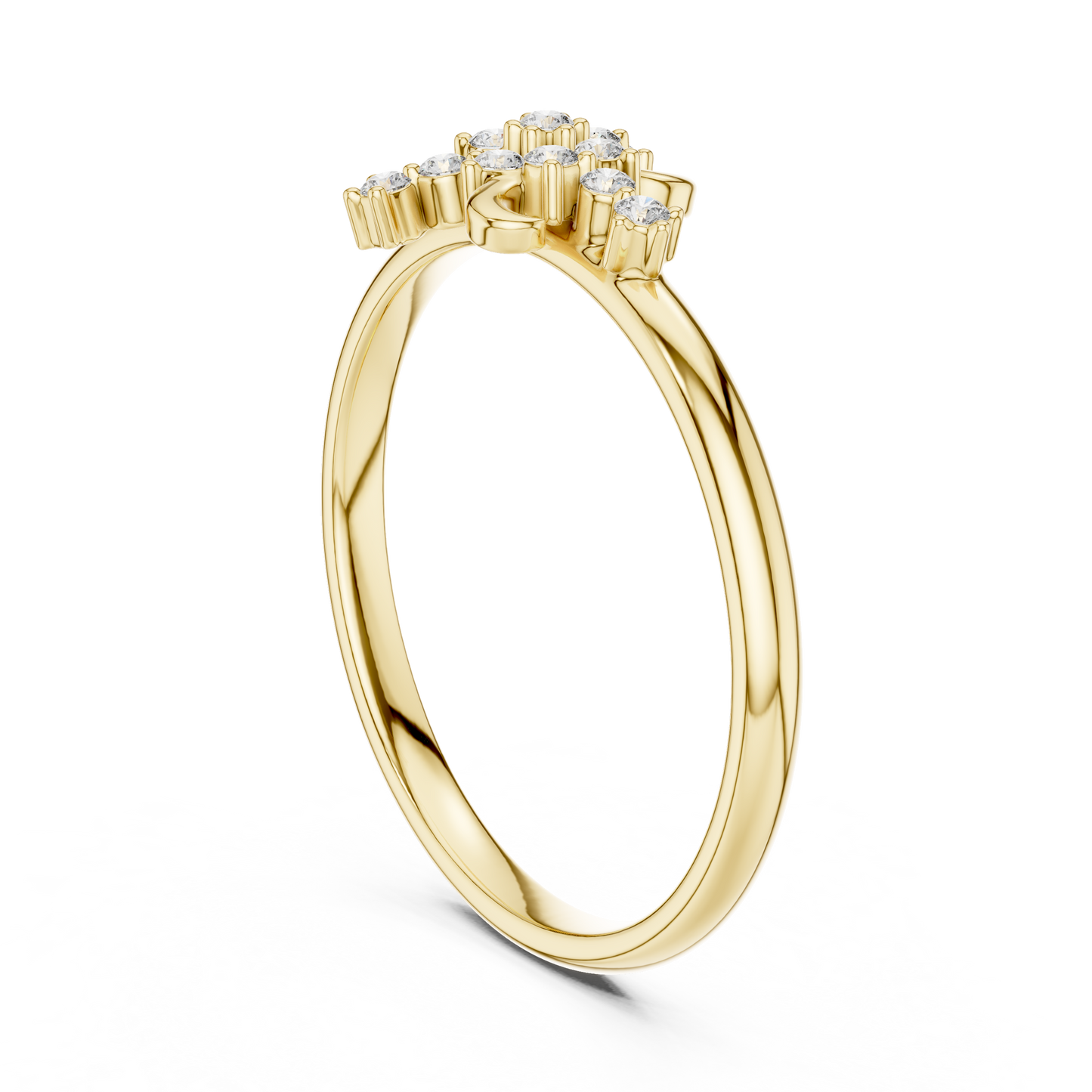 JÄGER JEWEL Crescent Bloom Diamond Ring – JÄGER Metal