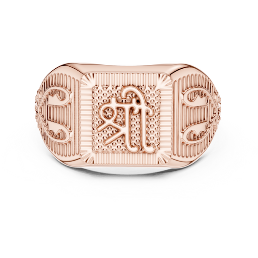 JÄGER JEWEL Shree Script Signet Ring – JÄGER Metal