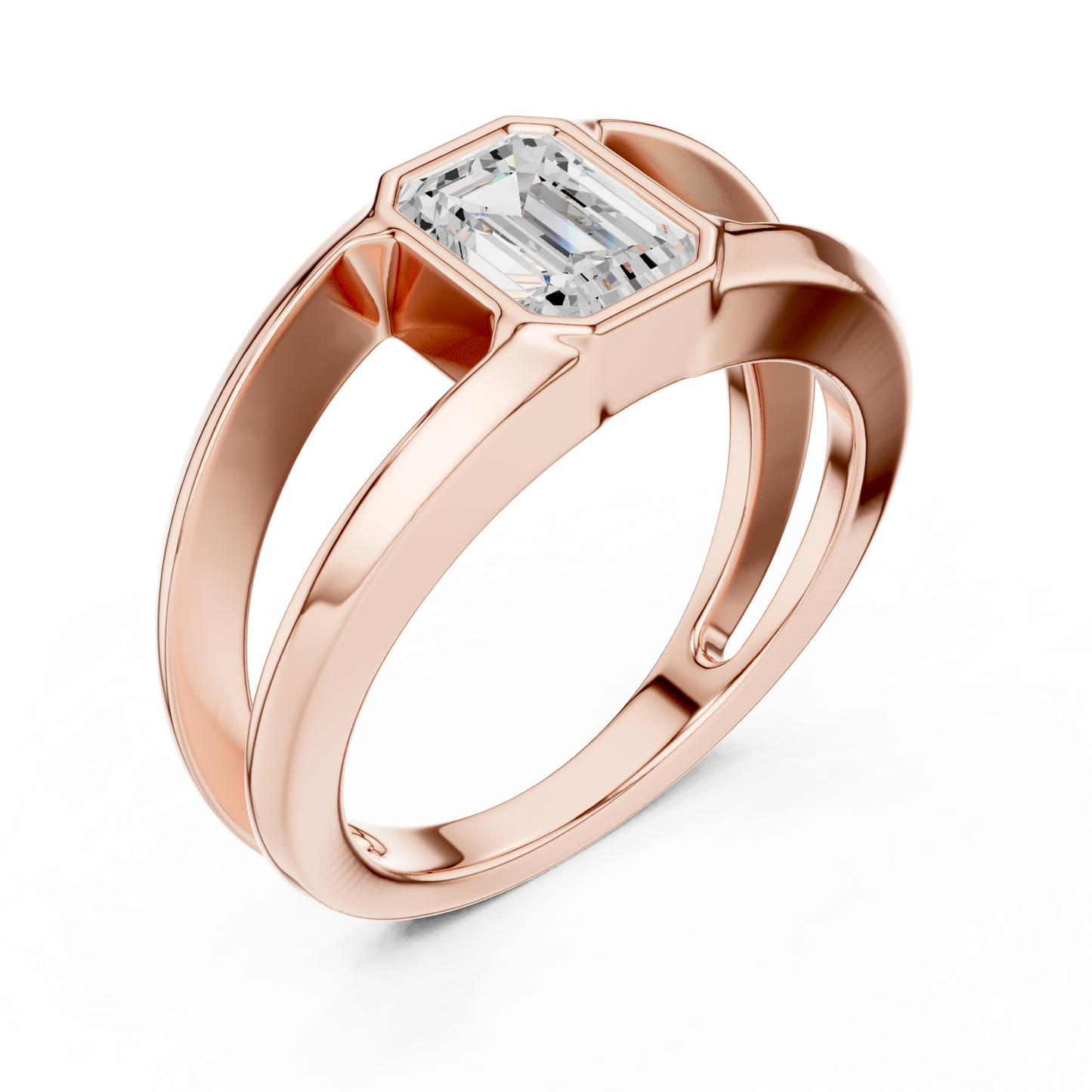 JÄGER JEWEL Horizon Bridge Emerald Diamond Ring – JÄGER Metal