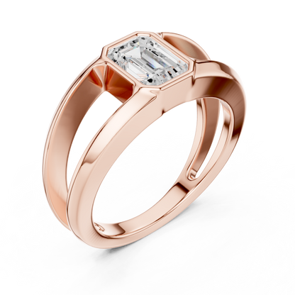 JÄGER JEWEL Horizon Bridge Emerald Diamond Ring – JÄGER Metal