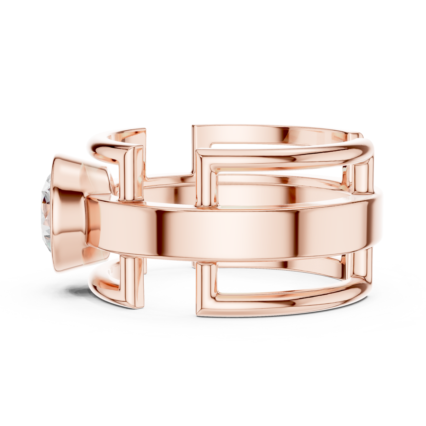 SINGLE STONE 1 CRT JÄGER JEWEL Sculpted Orbit Solitaire Ring – JÄGER Metal