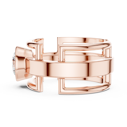 SINGLE STONE 1 CRT JÄGER JEWEL Sculpted Orbit Solitaire Ring – JÄGER Metal