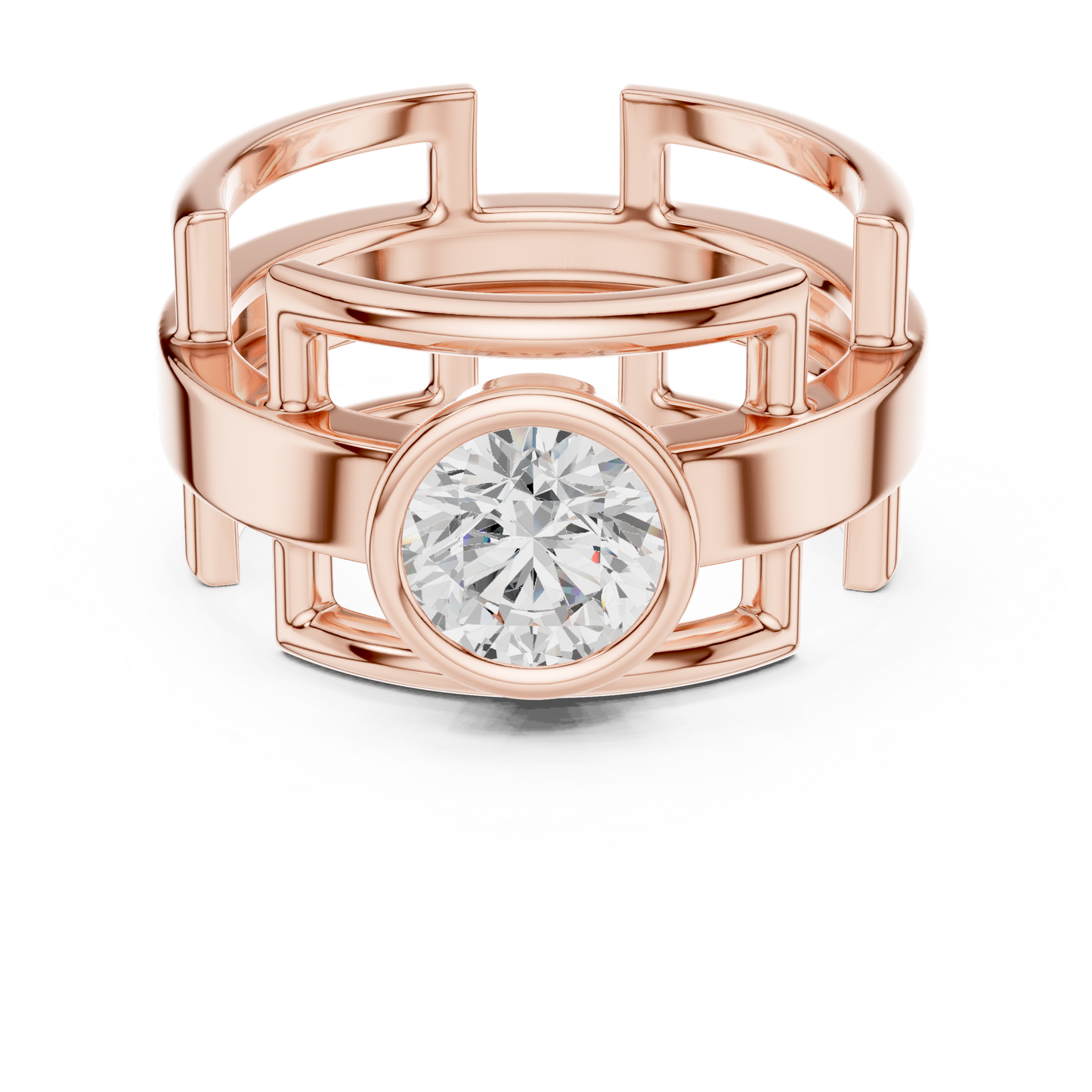 SINGLE STONE 1 CRT JÄGER JEWEL Sculpted Orbit Solitaire Ring – JÄGER Metal