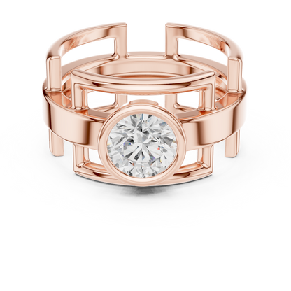 SINGLE STONE 1 CRT JÄGER JEWEL Sculpted Orbit Solitaire Ring – JÄGER Metal