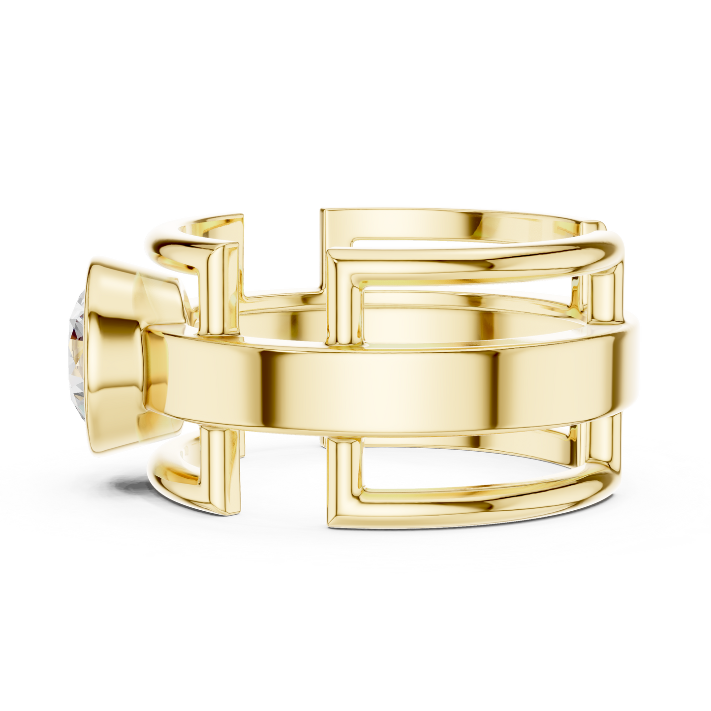 SINGLE STONE 1 CRT JÄGER JEWEL Sculpted Orbit Solitaire Ring – JÄGER Metal