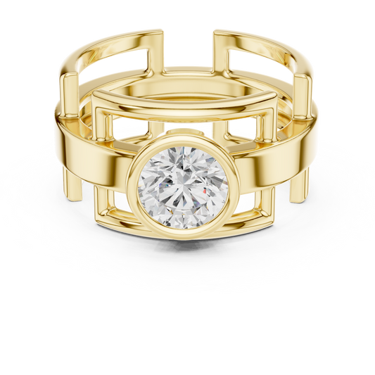 SINGLE STONE 1 CRT JÄGER JEWEL Sculpted Orbit Solitaire Ring – JÄGER Metal