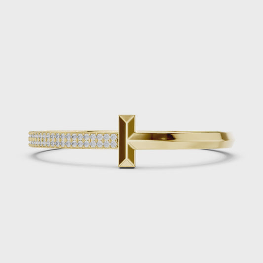JÄGER JEWEL Linear Edge Diamond Bangle – JÄGER Metal
