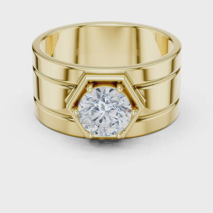 JÄGER JEWEL Hexa Sovereign Diamond Ring – JÄGER Metal